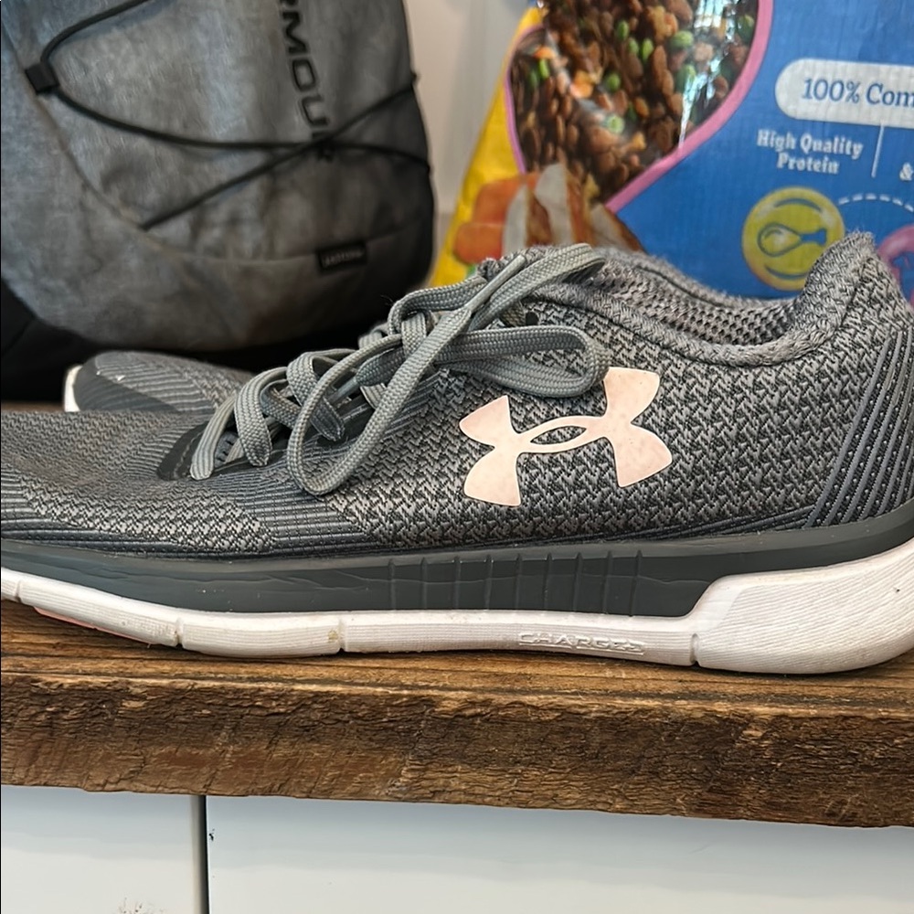 Under Armour Gray and White Running Shoes